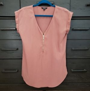 Express Orange Blouse with Zipper